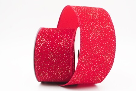 Licht bordeauxrood effen velourslint met glinsterend stofeffect_KW0476GC-8B-169
